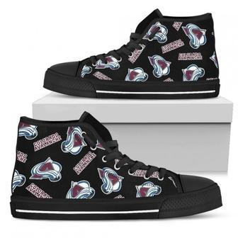 Script Logo Pattern Colorado Avalanche High Top Shoes | Favorety AU