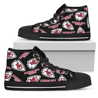 Script Logo Pattern Kansas City Chiefs High Top Shoes | Favorety DE