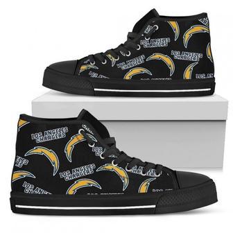 Script Logo Pattern Los Angeles Chargers High Top Shoes | Favorety UK