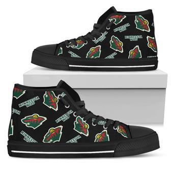 Script Logo Pattern Minnesota Wild High Top Shoes | Favorety DE