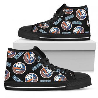 Script Logo Pattern New York Islanders High Top Shoes | Favorety DE