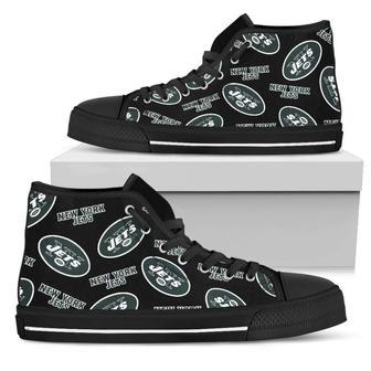 Script Logo Pattern New York Jets High Top Shoes | Favorety UK