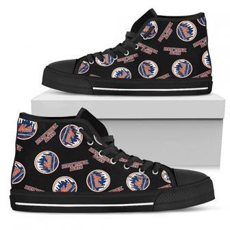 Script Logo Pattern New York Mets High Top Shoes | Favorety AU