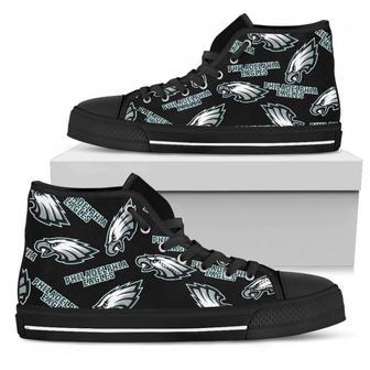 Script Logo Pattern Philadelphia Eagles High Top Shoes | Favorety DE