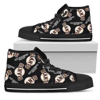 Script Logo Pattern San Francisco Giants High Top Shoes | Favorety UK