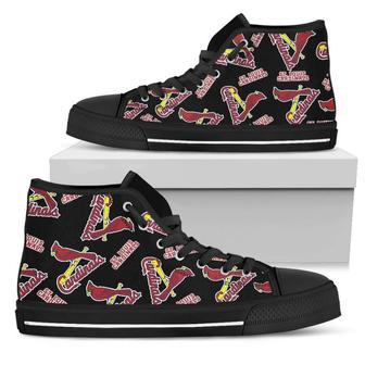 Script Logo Pattern St. Louis Cardinals High Top Shoes | Favorety AU