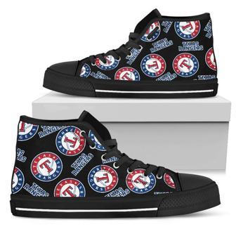 Script Logo Pattern Texas Rangers High Top Shoes | Favorety UK