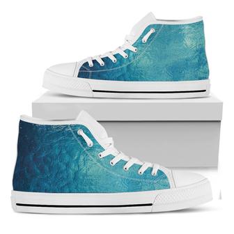 Sea Water Surface Print White High Top Shoes - Monsterry CA