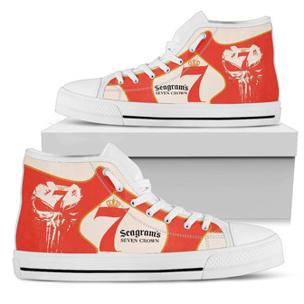 Seagram's Crown Sneakers Whiskey High Top Shoes - Monsterry