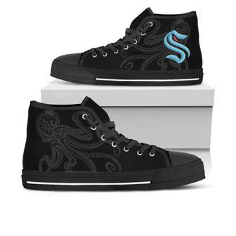 Seattle Kraken High Top Shoes Octopus Tattoo Black Pattern | Favorety