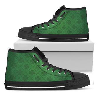 Shamrock St. Patrick'S Day Black High Top Shoes - Monsterry