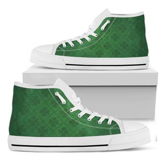 Shamrock St. Patrick'S Day White High Top Shoes - Monsterry UK