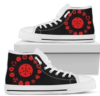 Sharingan Eyes Naruto Sneakers High Top Shoes Fan Gift - Monsterry
