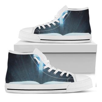 Shining Holy Bible Print White High Top Shoes - Monsterry AU