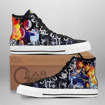 Shoto Todoroki High Top Shoes Custom Anime My Hero Academia Sneakers | Favorety DE