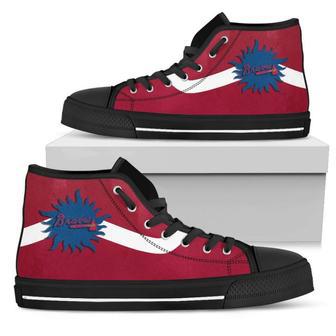 Simple Van Sun Flame Atlanta Braves High Top Shoes | Favorety AU