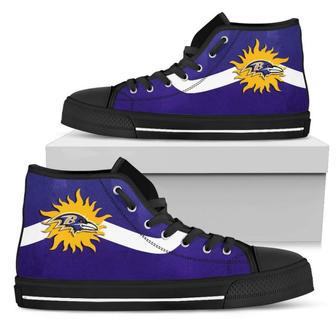 Simple Van Sun Flame Baltimore Ravens High Top Shoes | Favorety DE