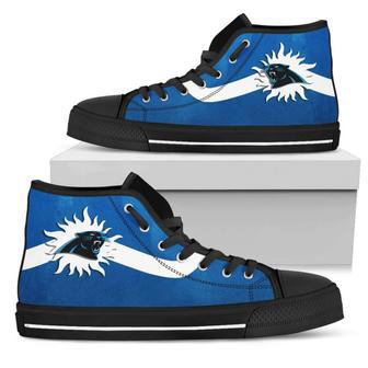 Simple Van Sun Flame Carolina Panthers High Top Shoes | Favorety