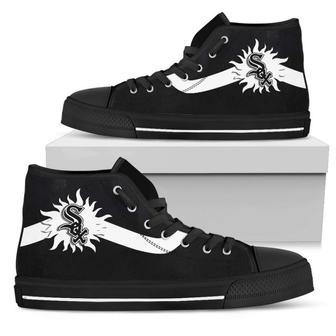 Simple Van Sun Flame Chicago White Sox High Top Shoes | Favorety CA