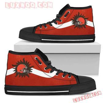 Simple Van Sun Flame Cleveland Browns High Top Shoes Sport Sneakers | Favorety UK