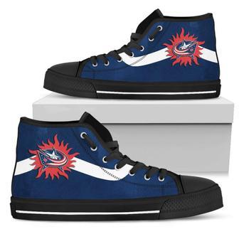 Simple Van Sun Flame Columbus Blue Jackets High Top Shoes | Favorety UK