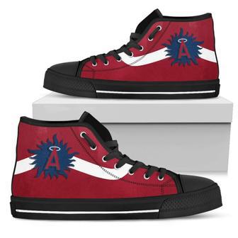 Simple Van Sun Flame Los Angeles Angels High Top Shoes | Favorety DE