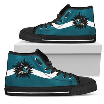 Simple Van Sun Flame San Jose Sharks High Top Shoes | Favorety DE