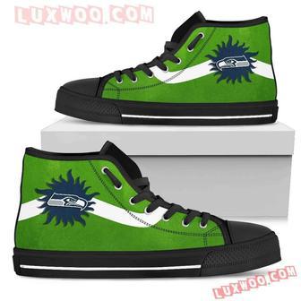 Simple Van Sun Flame Seattle Seahawks High Top Shoes Sport Sneakers | Favorety DE