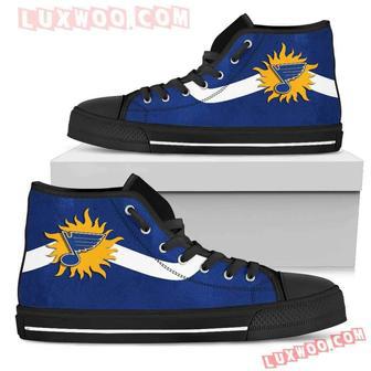 Simple Van Sun Flame St Louis Blues High Top Shoes Sport Sneakers | Favorety UK