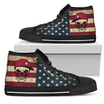 Skull Flag Vintage Style Alabama Crimson Tide High Top Shoes | Favorety CA