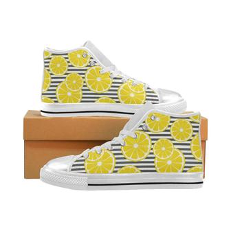 slice of lemon design pattern Women's High Top Shoes White - Monsterry UK