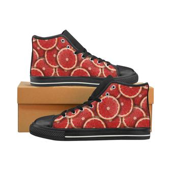 Sliced Grapefruit Pattern Background Men's High Top Shoes Black - Monsterry AU