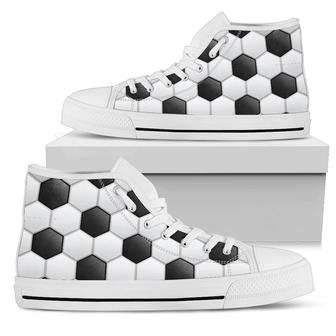 Soccer Ball Texture Print Pattern Women High Top Shoes - Monsterry CA
