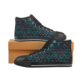 Space Tribal Galaxy Pattern Women's High Top Shoes Black - Monsterry