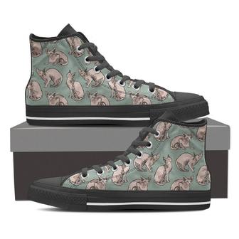 Sphynx Cat Pattern -Clearance High Top Shoes Sneakers - Monsterry