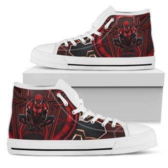 Spider Man White Lover Shoes Gift For Fan High Top Shoes For Men And Women | Favorety UK