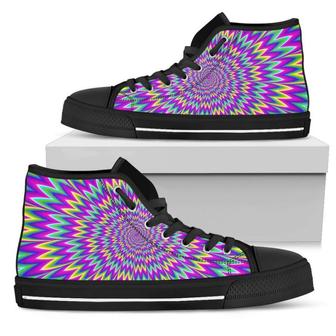 Spiky Spiral Moving Optical Illusion Men's High Top Shoes - Monsterry AU