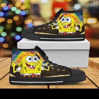 Squarepants Custom Cartoon Cartoon Network Movie Squarepants Spongebob Shoes High Top Shoes | Favorety UK