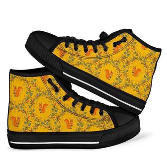 Squirrel Drawing Walnut Men Women's High Top Shoes - Monsterry CA