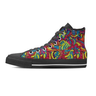 Stained Glass Psychedelic Trippy Men's High Top Shoes - Monsterry CA