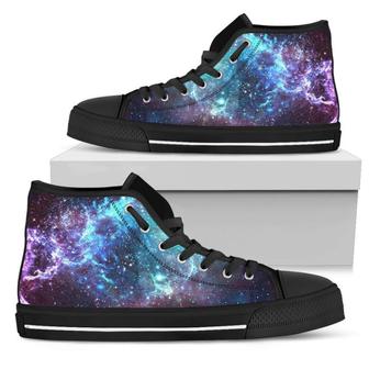 Starfield Nebula Galaxy Space Print Women's High Top Shoes - Monsterry