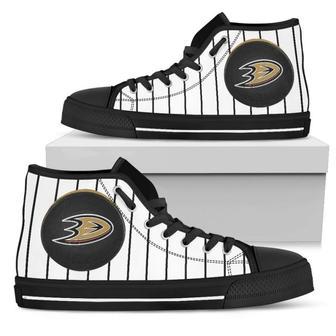 Straight Line With Deep Circle Anaheim Ducks High Top Shoes | Favorety AU