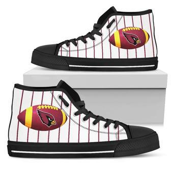 Straight Line With Deep Circle Arizona Cardinals High Top Shoes | Favorety