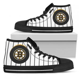 Straight Line With Deep Circle Boston Bruins High Top Shoes | Favorety CA