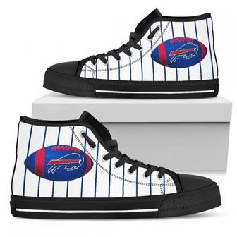 Straight Line With Deep Circle Buffalo Bills High Top Shoes | Favorety