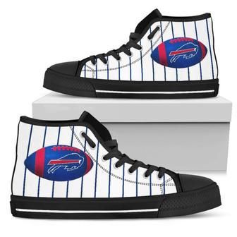 Straight Line With Deep Circle Buffalo Bills High Top Shoes | Favorety AU