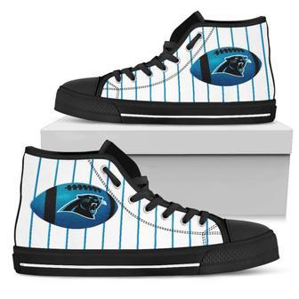 Straight Line With Deep Circle Carolina Panthers High Top Shoes | Favorety CA