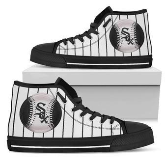 Straight Line With Deep Circle Chicago White Sox High Top Shoes | Favorety UK