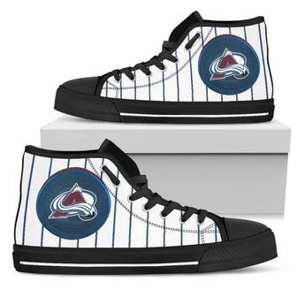 Straight Line With Deep Circle Colorado Avalanche High Top Shoes | Favorety