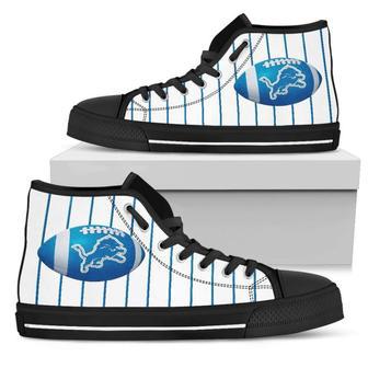 Straight Line With Deep Circle Detroit Lions High Top Shoes | Favorety DE